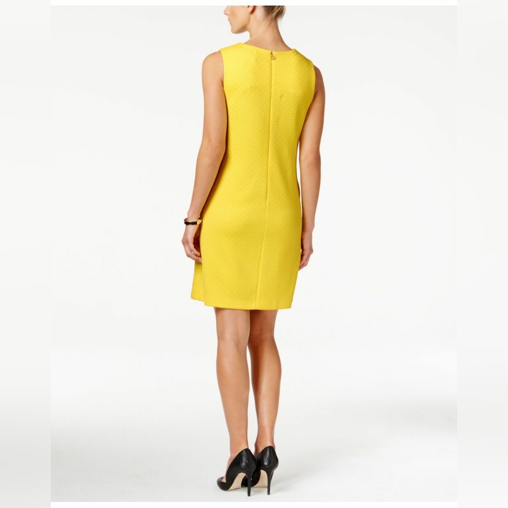 Tommy Hilfiger Elegant Sleeveless Sheath Yellow Dress Size:8 - Picture 3 of 10